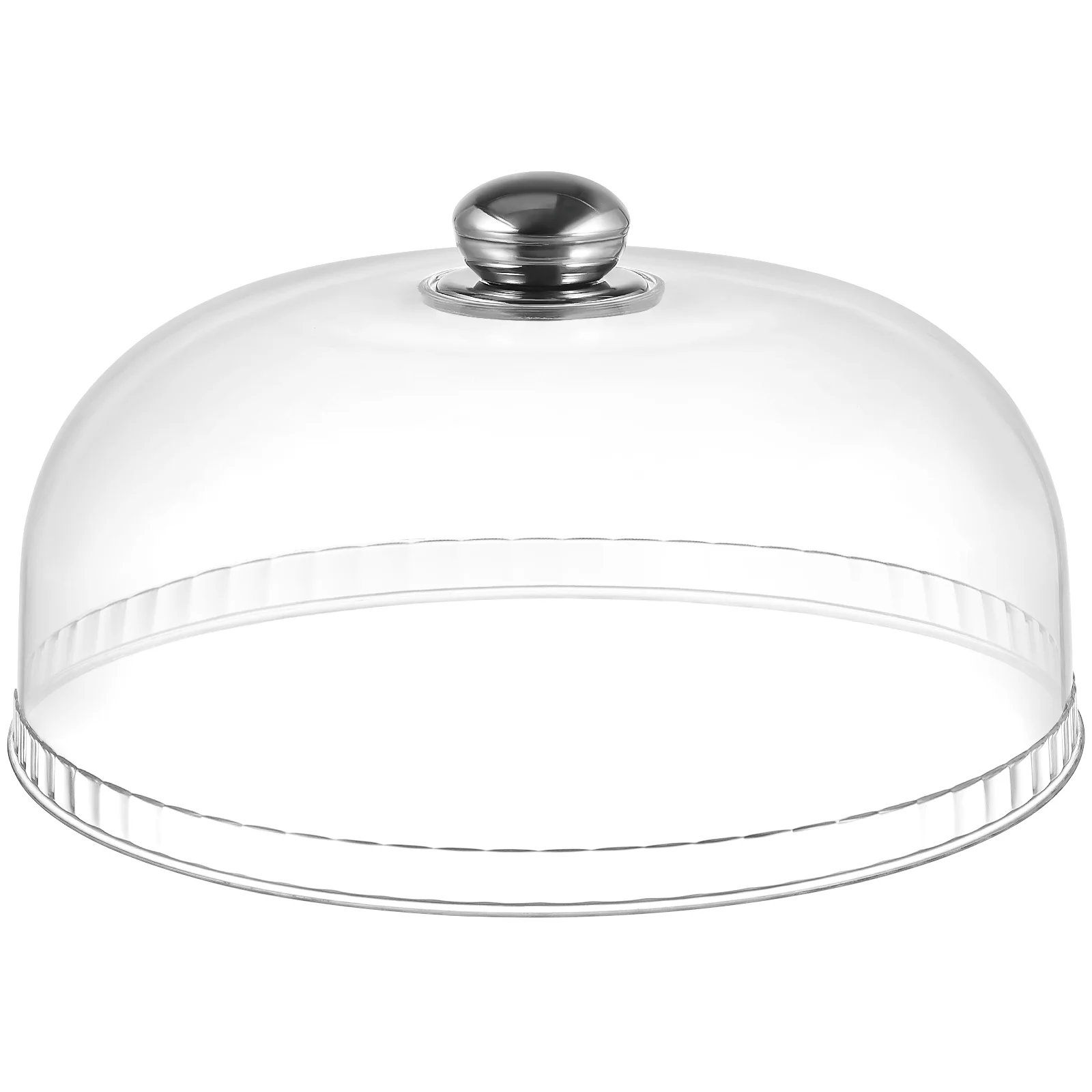 1pc Cake Cover With Stainless Steel Base Premium Plastic Transparent Food Protective Cover For Snack Dust Proof Kitchen