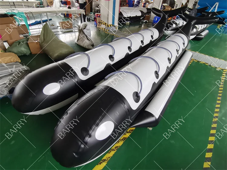 Sea Water Park 6 Seats Inflatable Boat Water Game Banana Boat With Repair KIt 0.9mm PVC Tarpaulin Water Sports
