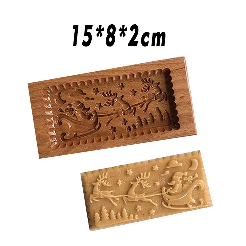 Wooden Cookie Mold Rabbit Forms for Cookies Gingerbread Pumpkin Reindeer 3d Cookie Cutters Flowers Press Molds