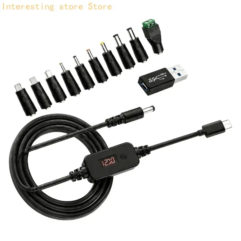 120cm Long Adjustable Round Tip Cable with Type C Input for Power Use 55KC