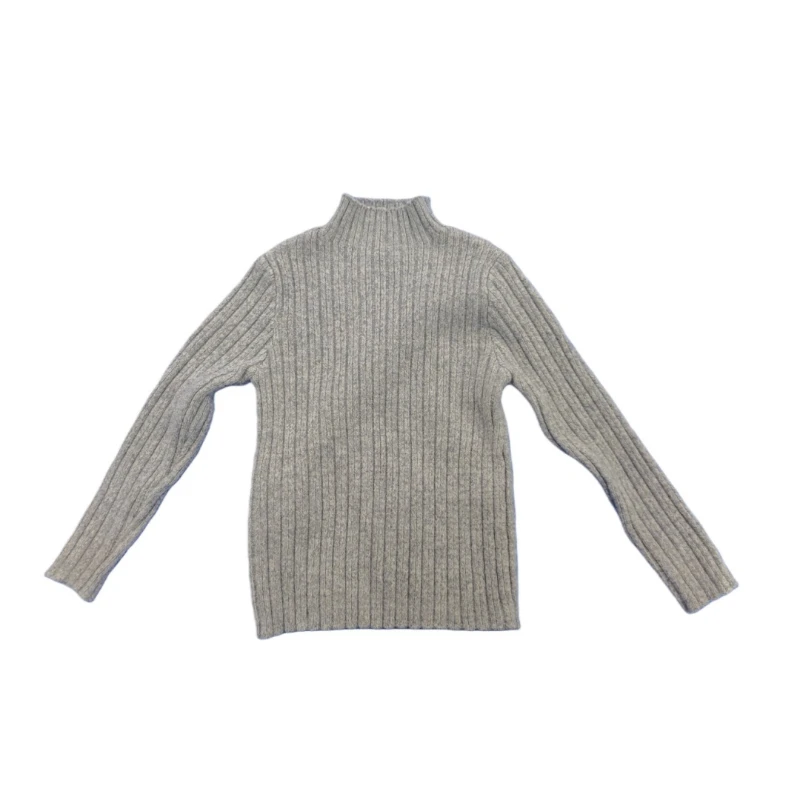 2025 Winter Children's New Hot Selling Versatile A-class Soft Half High Collar Pit Strip Long Sleeve Solid Color Base Shirt