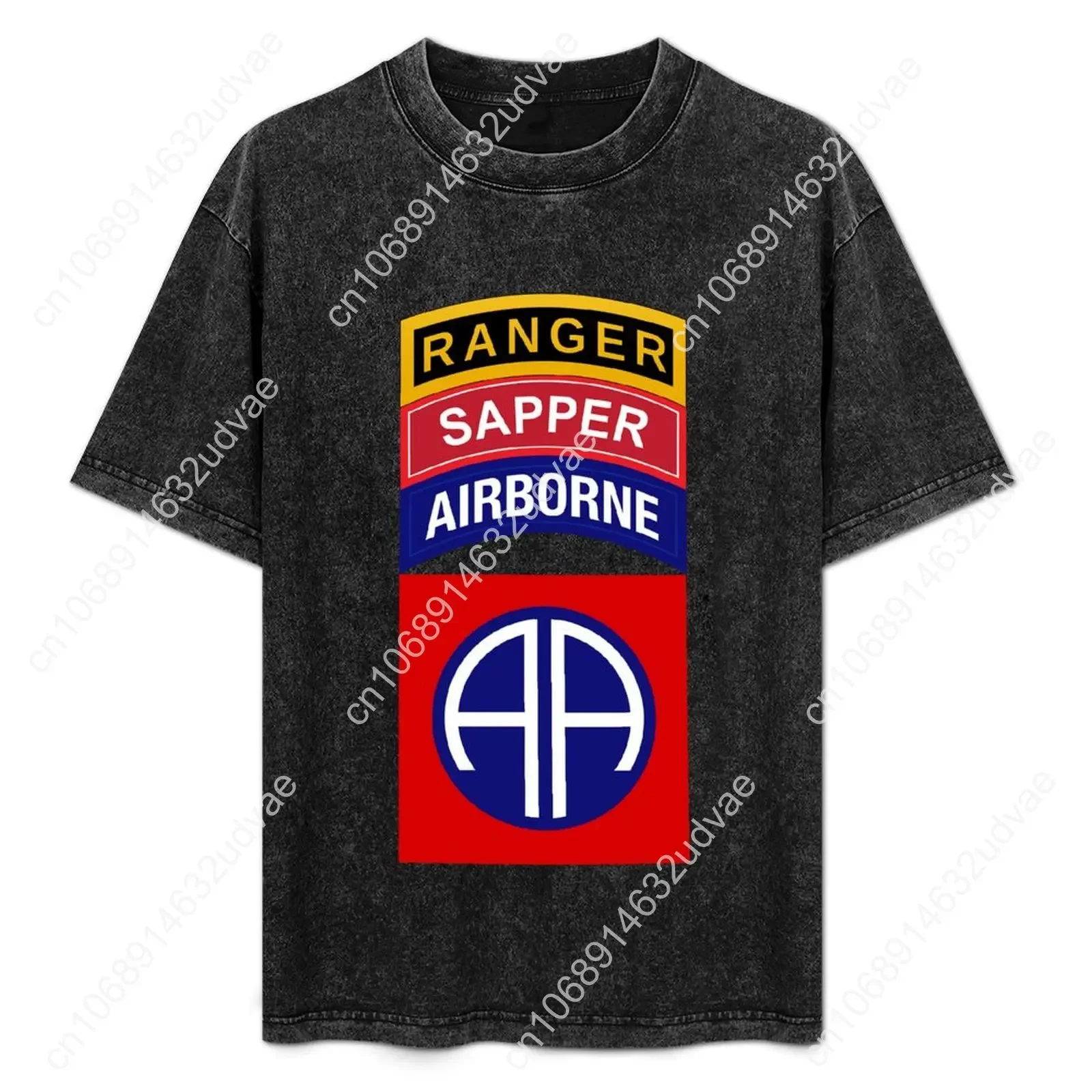 82nd Airborne Ranger Sapper Retro T shirts mans womans Vintage Tshirt cotton Short T-shirt soft Custom tops clothes tshirt