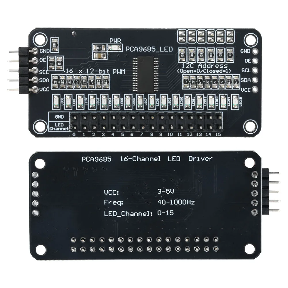 PCA9685 Module 16 Channel LED Driver Board Module I2C Bus Pwm Controller Module 2.3V to 5.5V LED Driver Board — product photo 1 of 1