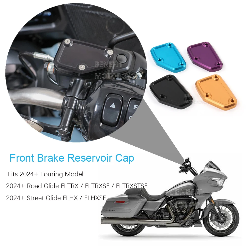 For Harley Touring Road Glide FLTRX / FLTRXSE / FLTRXSTSE  2024 up Front Brake Reservoir Caps New Motorcycle