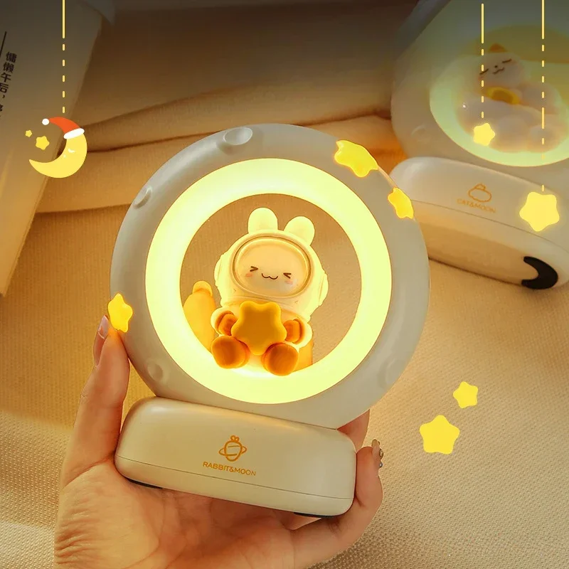 Nice Cute Rechargeable Night Lights Children's Room Atmosphere Decor Light Boys Girls Gifts Desktop Ornaments