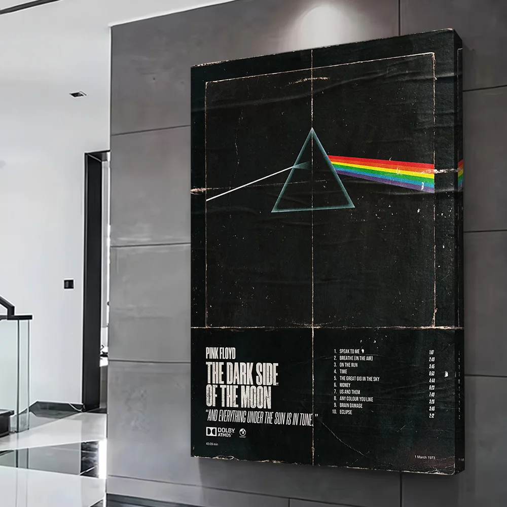 الوردي فلويد الجانب الداكن من القمر المشارك تخصيص مطبوعة قماش اللوحة للصور جدار الفن الديكور الداخلي غرفة المنزل