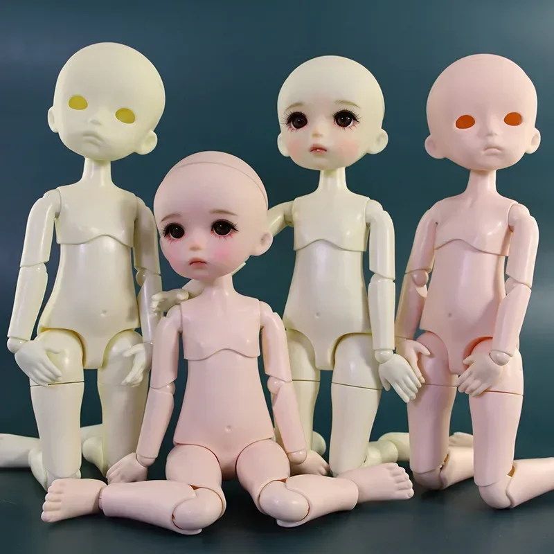 Bjd-男の子と女の子のための人形の関節式スイベルヘッド,白い肌,メイクアップアクセサリー,1:6