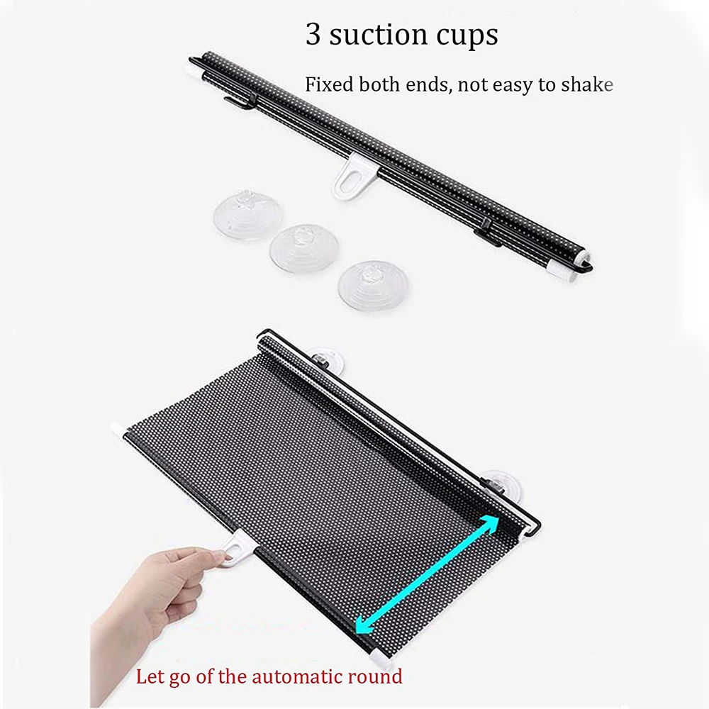 Universal Sunshade Roller Blinds Curtains Retractable Heat Insulation And Shading Curtain Suction Cup Window Sun-shading Curtain