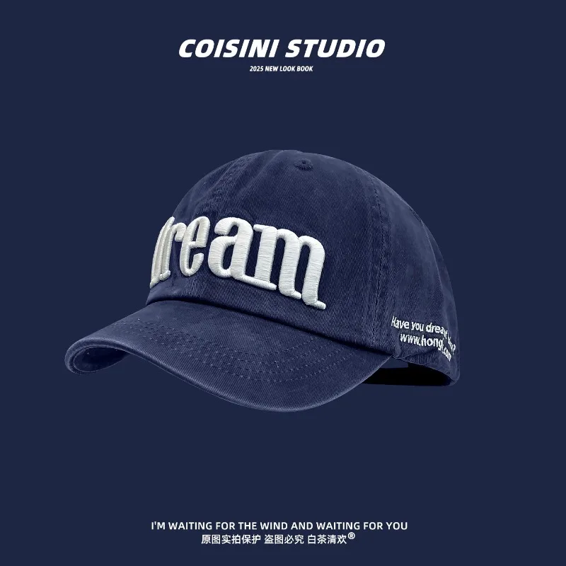 

Simple and Three-dimensional Letter Embroidered Cotton Baseball Cap Men and Women Spring and Autumn Outdoor Adjustable Sport Hat