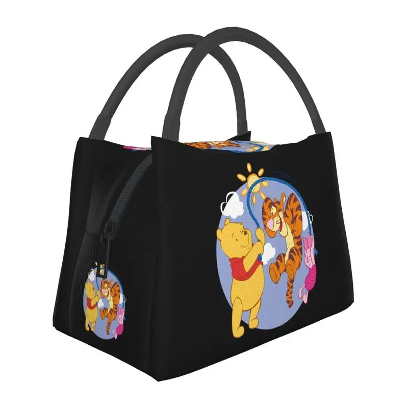 

Cartoon Winnie The Pooh Animation Insulated Lunch Bag for Camping Travel Portable Cooler Thermal Lunch Box Women