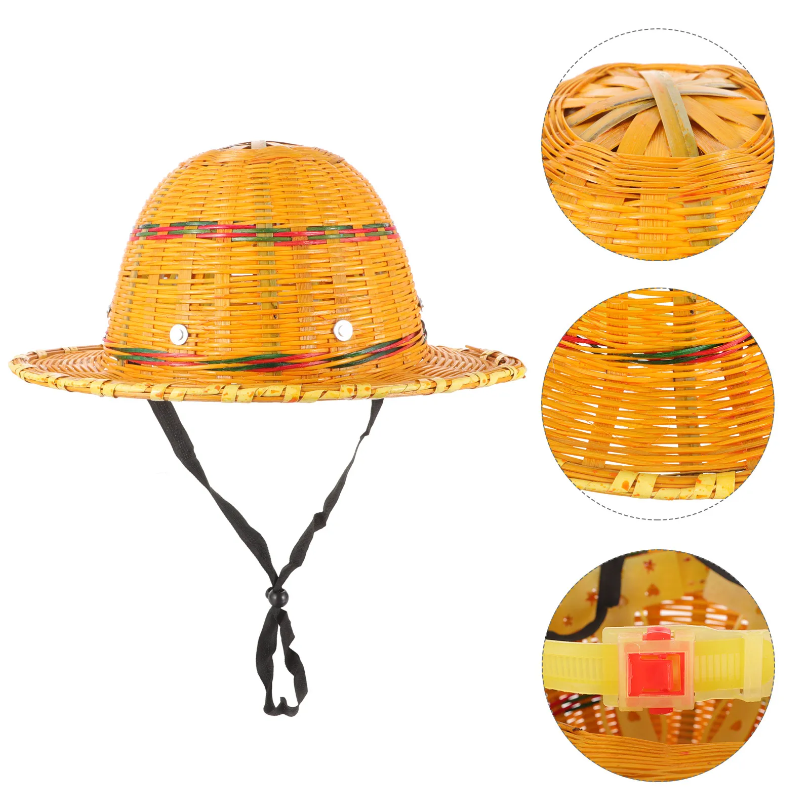 

Bamboo Hard Hat Safety Weaving Breathable Construction Outdoor Protector Summer Hardhat Fisherman Cap