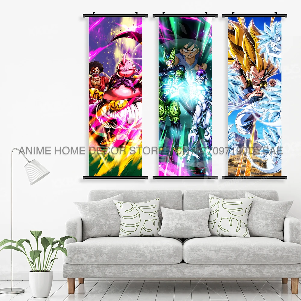 Dragon Ball Poster Anime Home Dekoration Hängende Malerei Vegeta Wandkunst Schriftrollen Bild Saiyajin Son Goku Room Decor Tapete – Detail 3