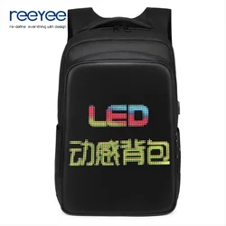 LED illuminated backpack DIY advertising bag  men's 16 inch computer backpack