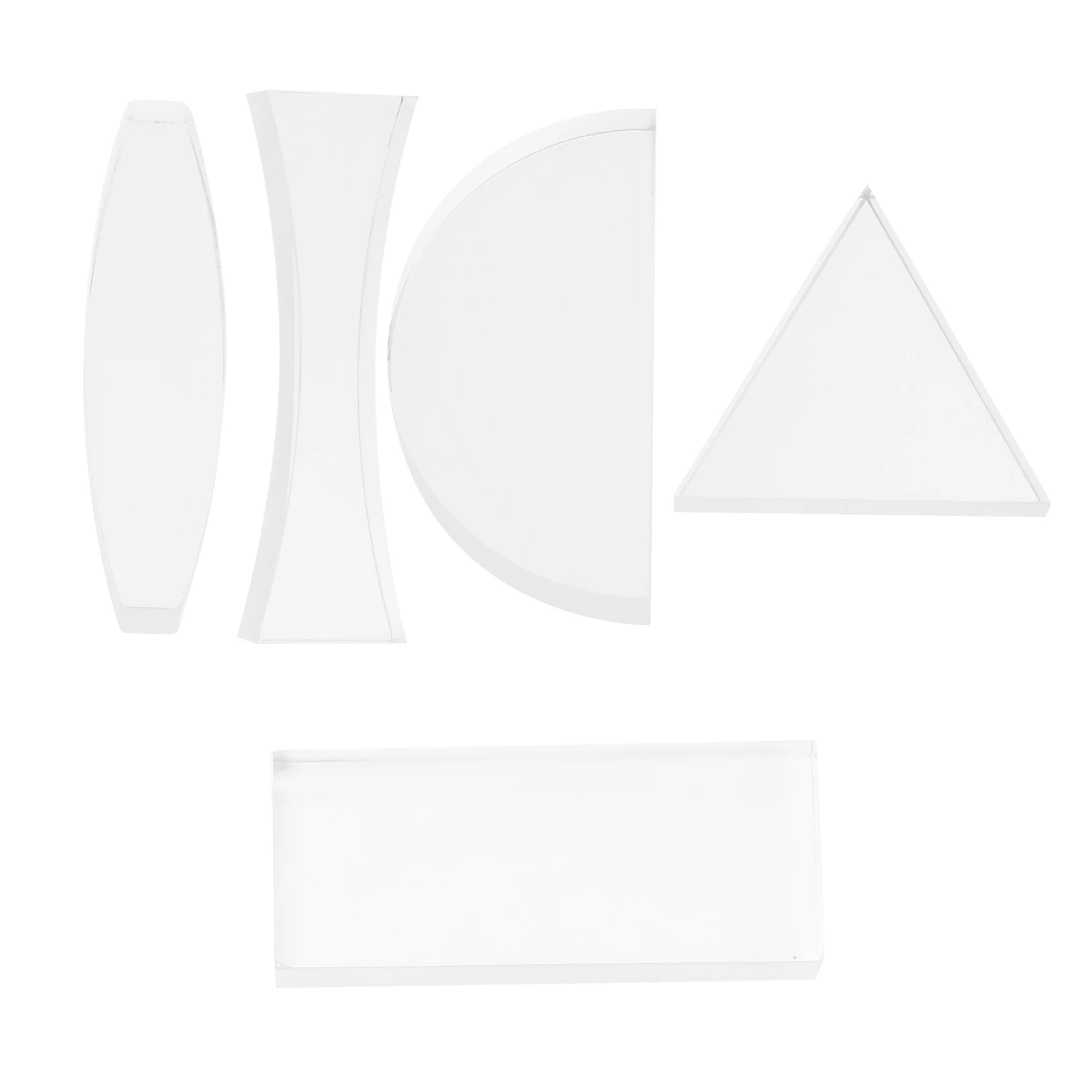 

5 pcs Optical Lens Set Physics Teaching Acrylic Convex Concave Lenses Science Experiment Kit for School Lab Optics Study