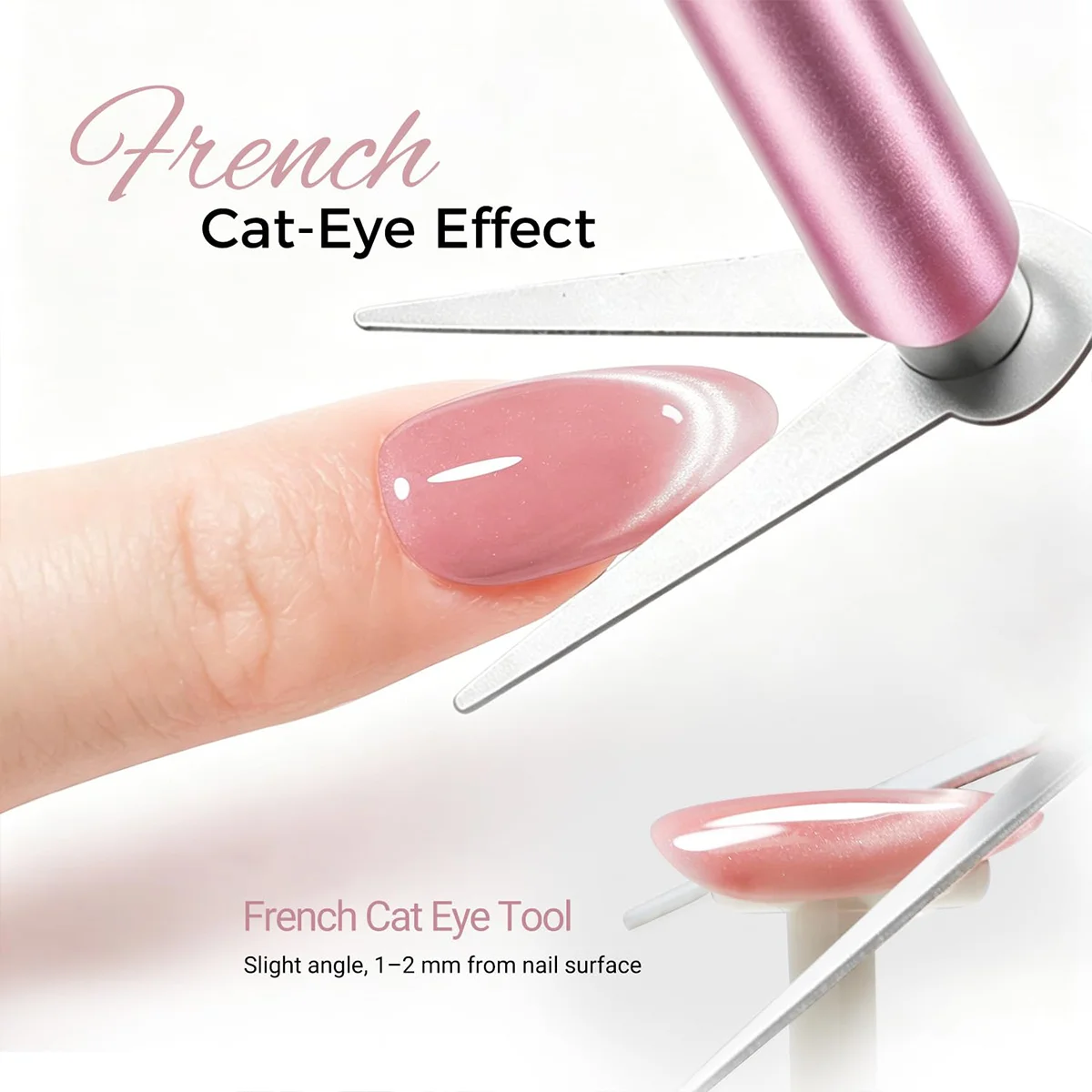 7-teiliges Katzenaugen-Nagelmagnet-Werkzeugset, magnetische Gel-Nagellack-Kunstwerkzeuge für French Tip, Herz-, Blumen- und Linien-Effekte – Detail 5