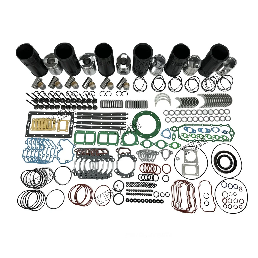 6D125 OVERHAUL KIT CYLINDER LINER KIT WITH BEARING GASKET KIT AND VALVE FOR KOMATSU ENGINE.