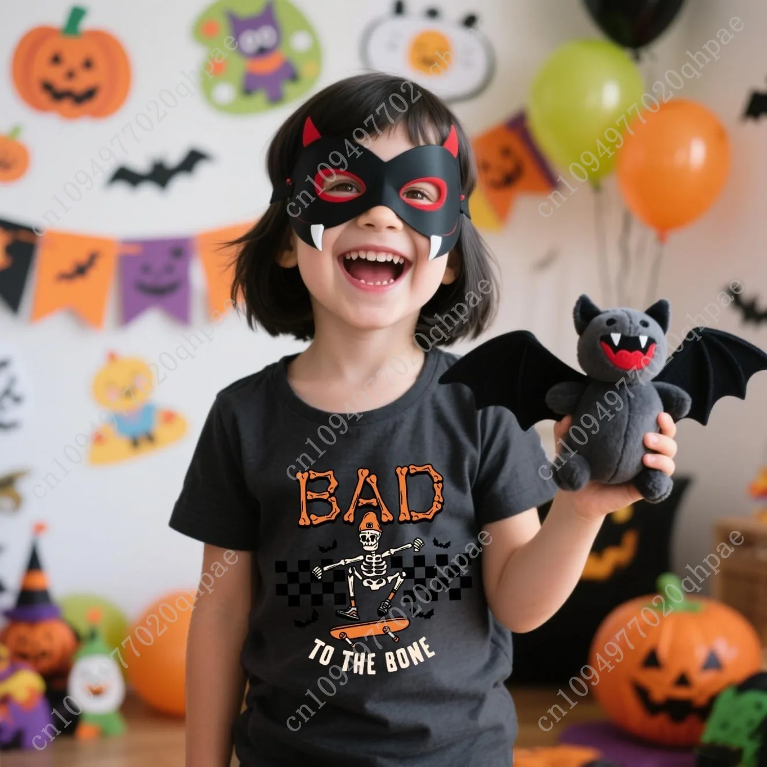 قميص الهالوين للأطفال الصغار من الأولاد والبنات، قمصان شبح اليقطين للأطفال بأكمام قصيرة #4
