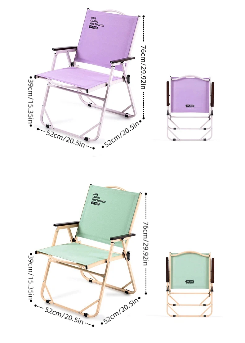 BISINNA Campingstuhl, tragbarer Klappstuhl für den Außenbereich, leicht, faltbar, Entspannungsstühle für Garten, Strand, Wandern – Detail 11