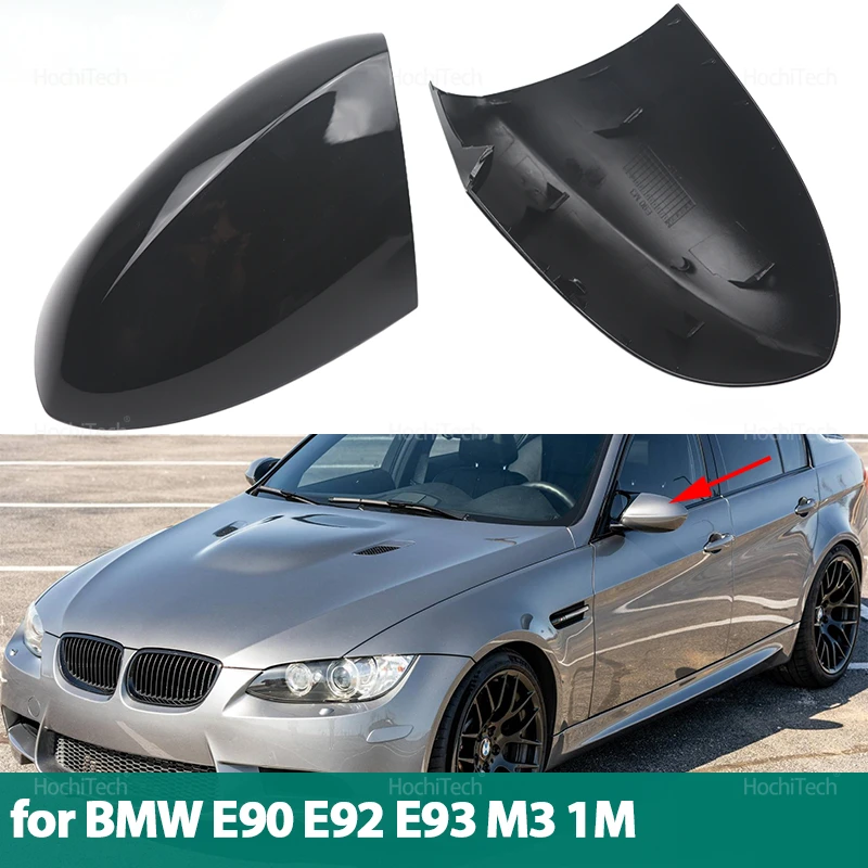 

Rearview Side Mirror Cover Case Shell Housing for BMW E90 E92 E93 M3 1M High Quality Black Mirror Cover Caps Shell Replacement