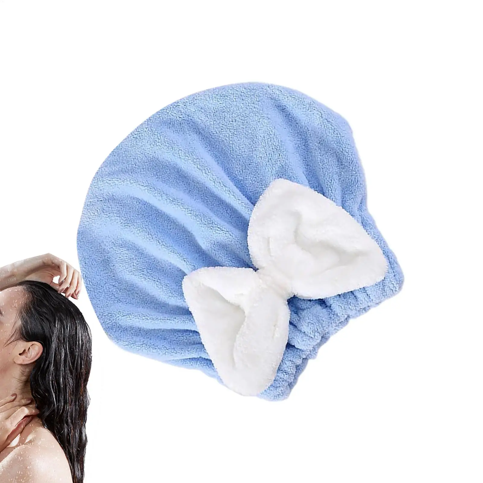 Hair Towel Wrap Super Absorbent Turbans With Bow Anti Frizz Wrap Hair Drying Towels For Women Girls Short Curly Wet Thick
