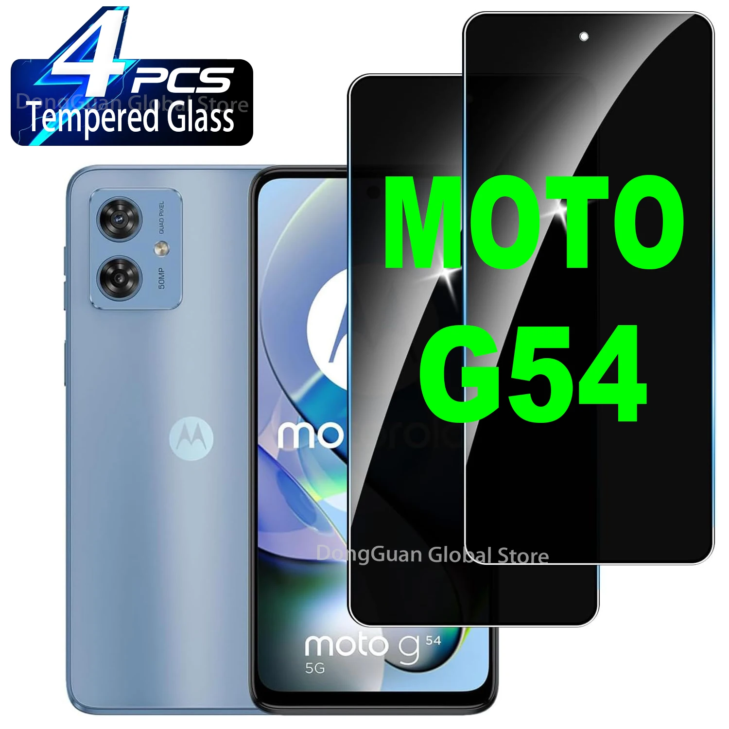 

For Motorola Moto G54 Power Anti Spy Tempered Glass Protector Privacy Screen Glass