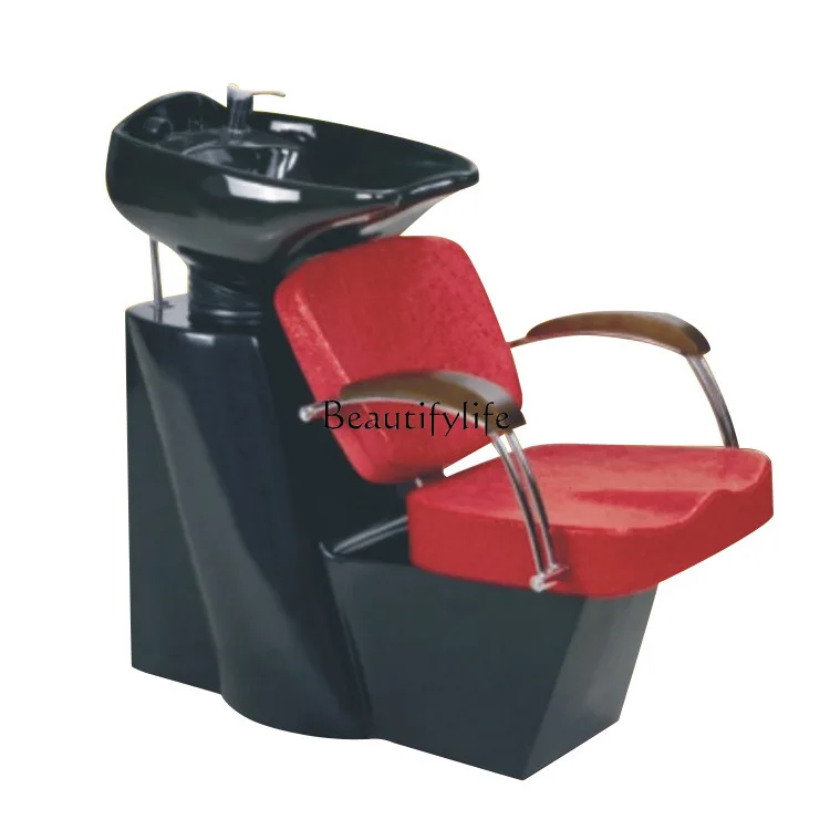 

Hair salon semi-reclining shampoo bed Sitting shampoo chair Rotatable flush bed