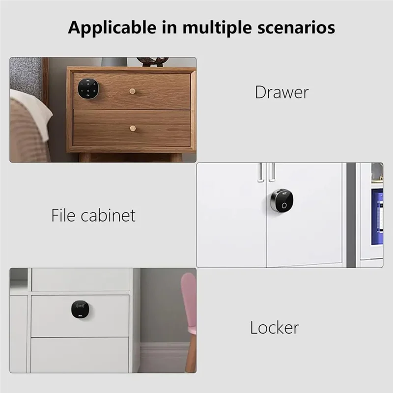 ABKI-Keyless Cabinet Lock Combination Lock Code-Enabled Smart Cabinet Lock Sensitive Touch Safe Household Cabinet Password