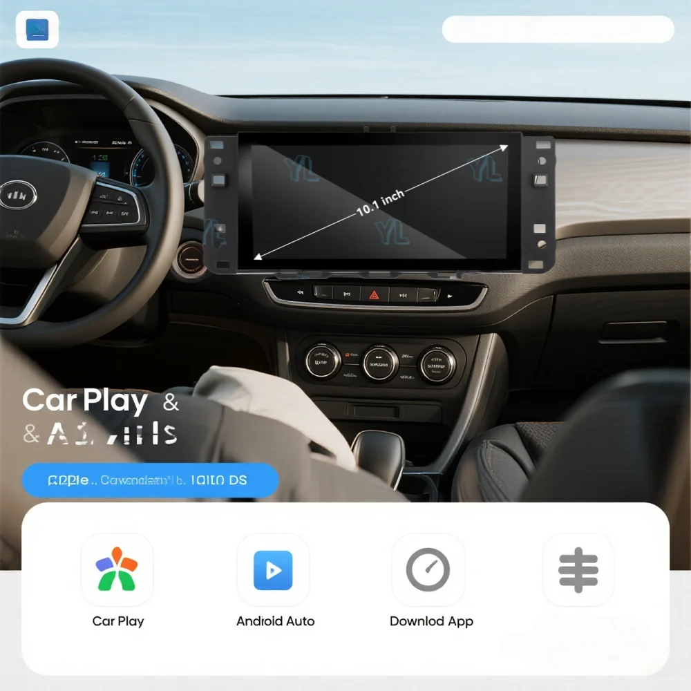 YANFU Android 13 Car Radio Multimedia Stereo For Audi Q3 2019-2021 CarPlay GPS Navigation 10.1 Inch Touch Screen Head Unit Digi