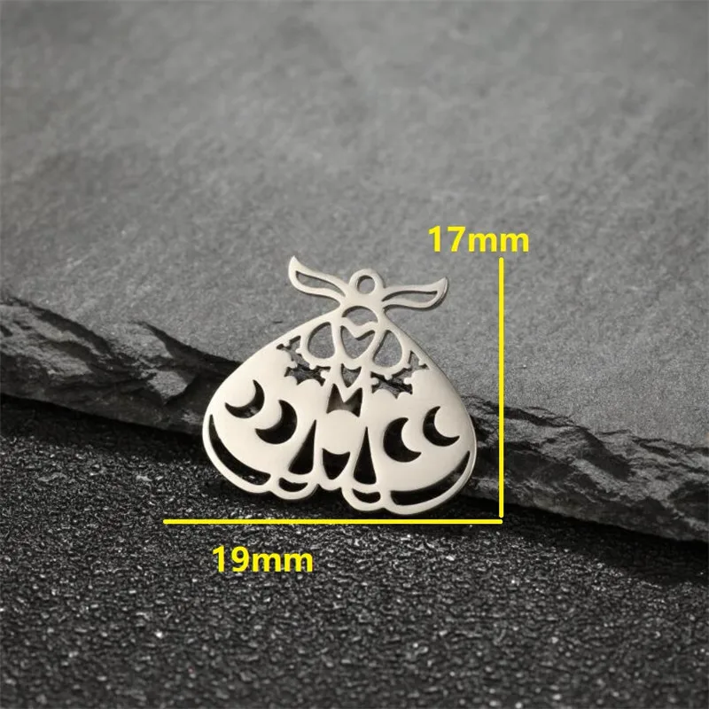 5pcs Stainless Steel Wings Microphone Pendant Boho Leaf Flower DIY Jewelry Making Hand Bone Charm Necklace Bracelet Accessories