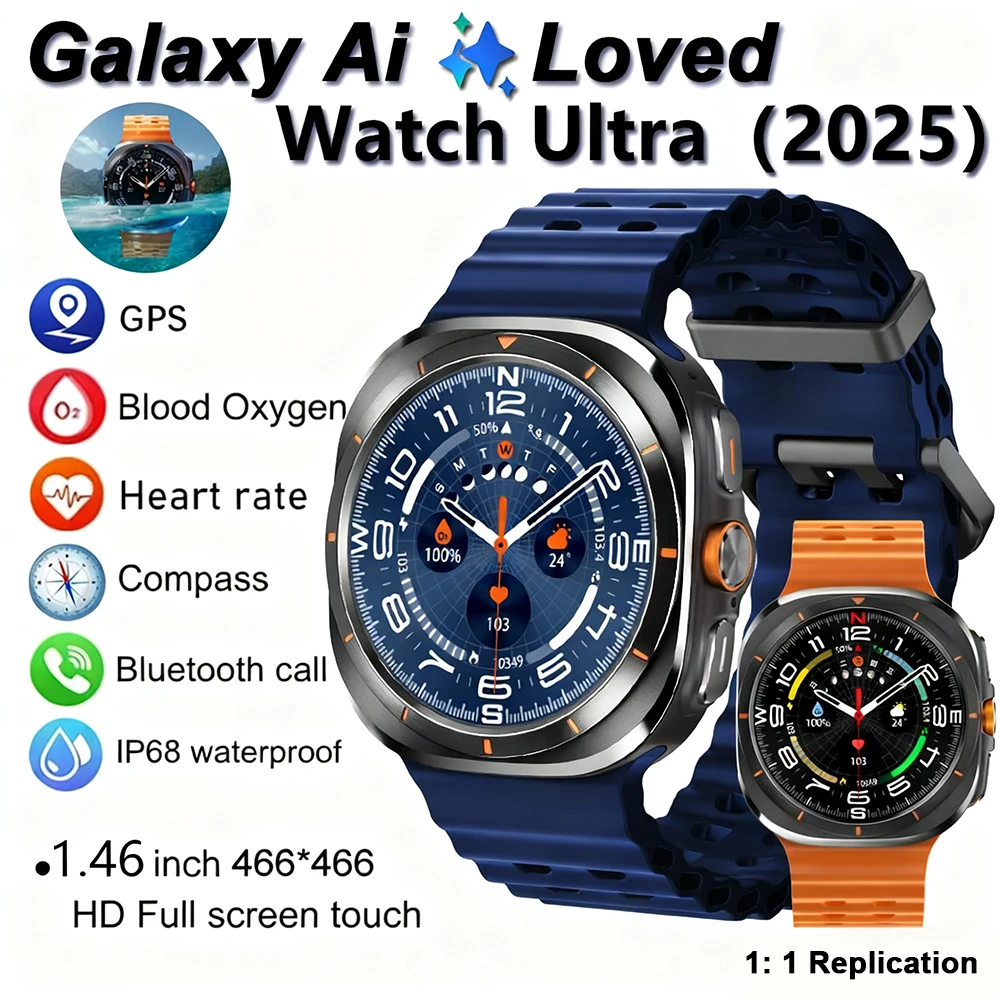 

2025 New Smart Watch 7 Ultra Color Matching GPS Compass Smart Watch BT call NFC IP68 Waterproof Health monitoring Reduction 100%