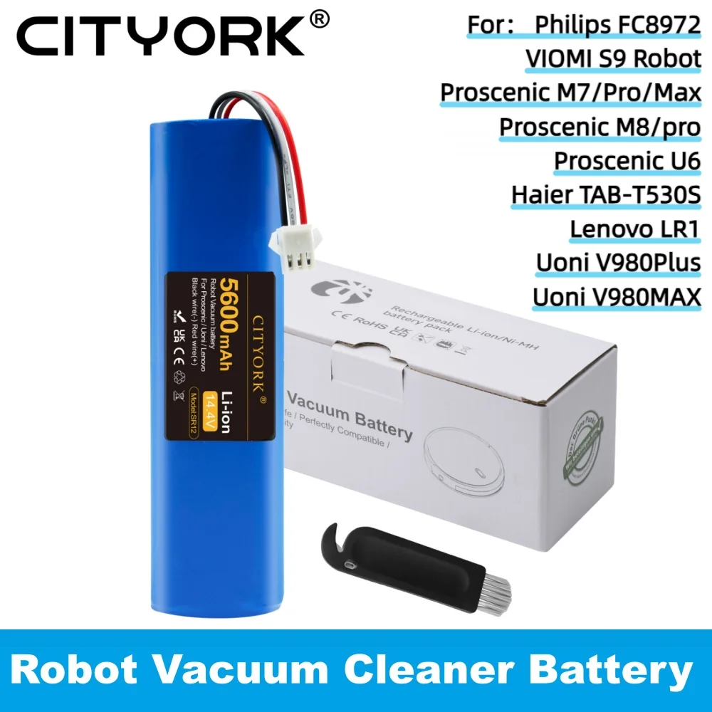 14.4V Li-ion Robot Vacuum Cleaner Battery For Proscenic M7 MAX, M7 Pro, M8 Pro, U6, Philips FC8972, Haier TAB-T530S, Lenovo LR1