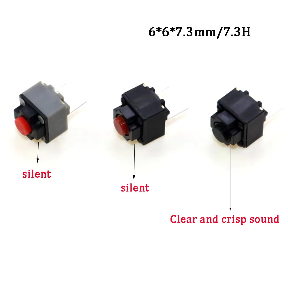 

1/2/5PCS Mute Button 6*6*7.3 Silent Switch Wireless Mouse Wired Mouse Button Micro Switch 6X6X7.3mm