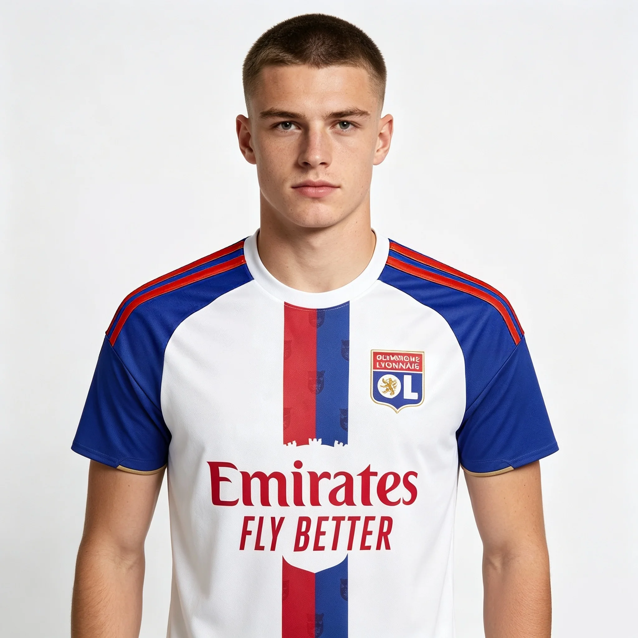 Olympique Lyon 26-27new  Local Shirt 3D Printed Football Jersey   Dry-fit Top Men Shirt  Breathable Sports Family fan tee