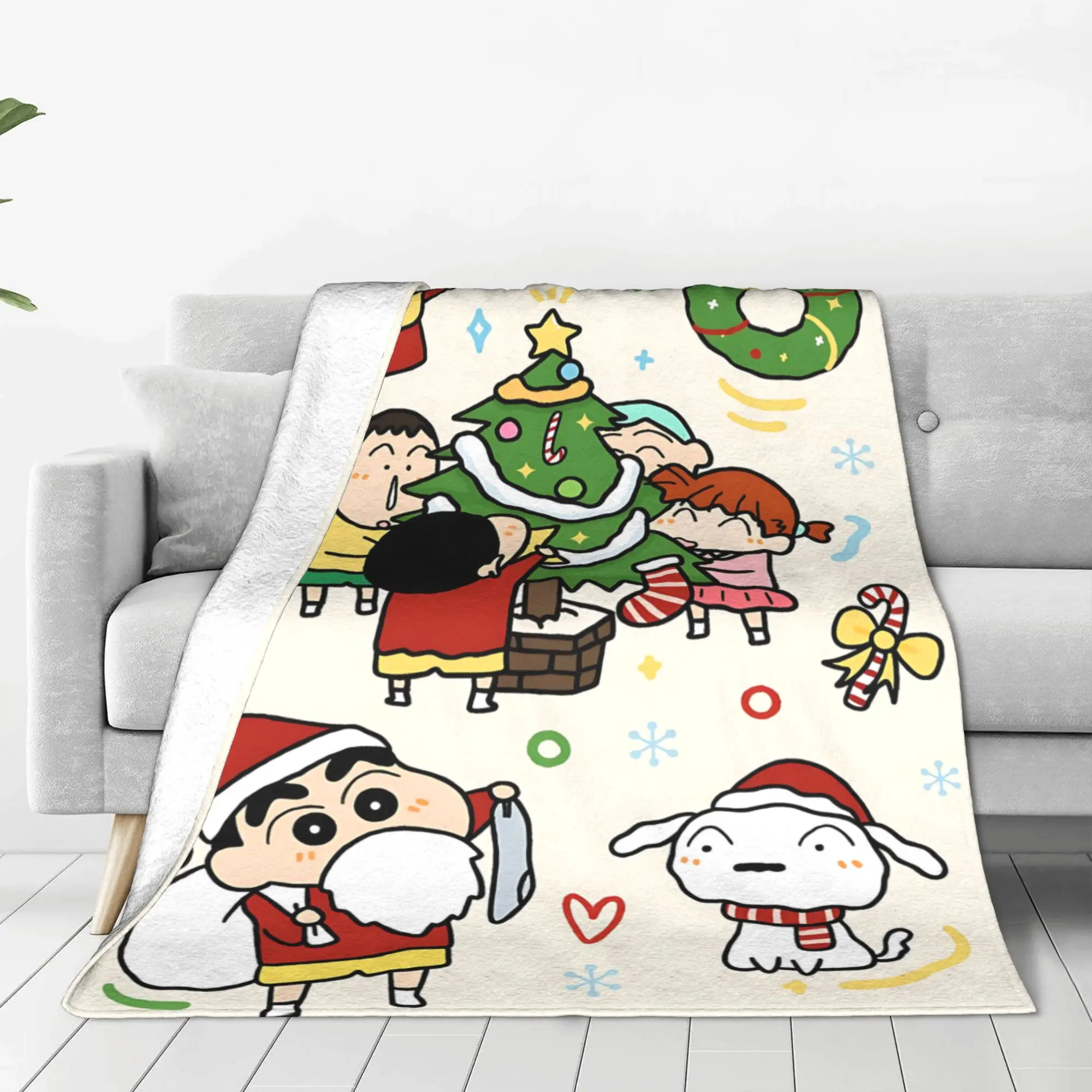 1PC home Cutecore Room Decor Crayon S Shin chan Blanket Throw Blanket  Novelty Warm Blanket All Season