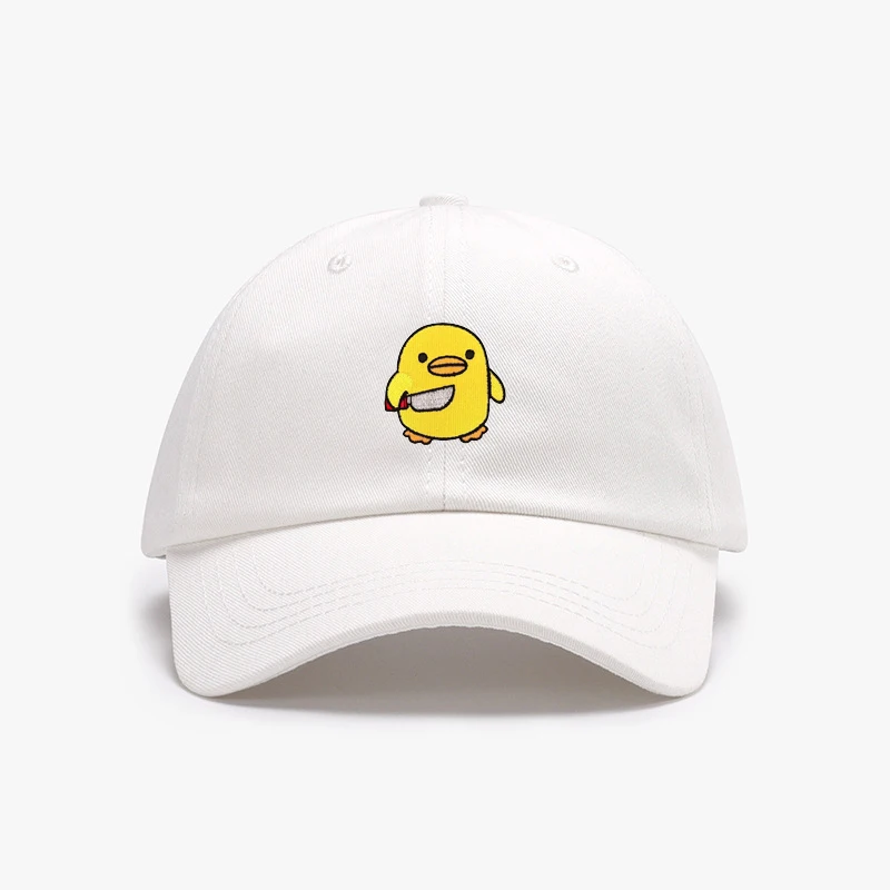 Funny Duck Baseball Cap Duck with Knife Dad Hat Summer Trucker Hats Kawaii Woman Hat Mom Hat