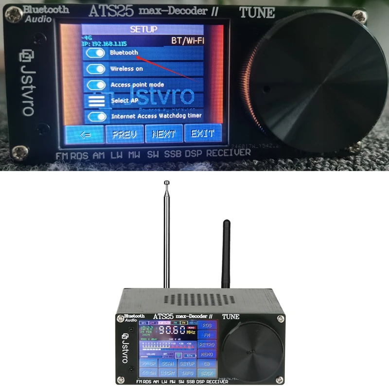 New ATS25 Max Decoder Ⅱ Full Radio DSP FM LW MW SW SSB Receiver 2.4 Inch Touch Screen 64-108MHz Bluetooth Radio Receiver