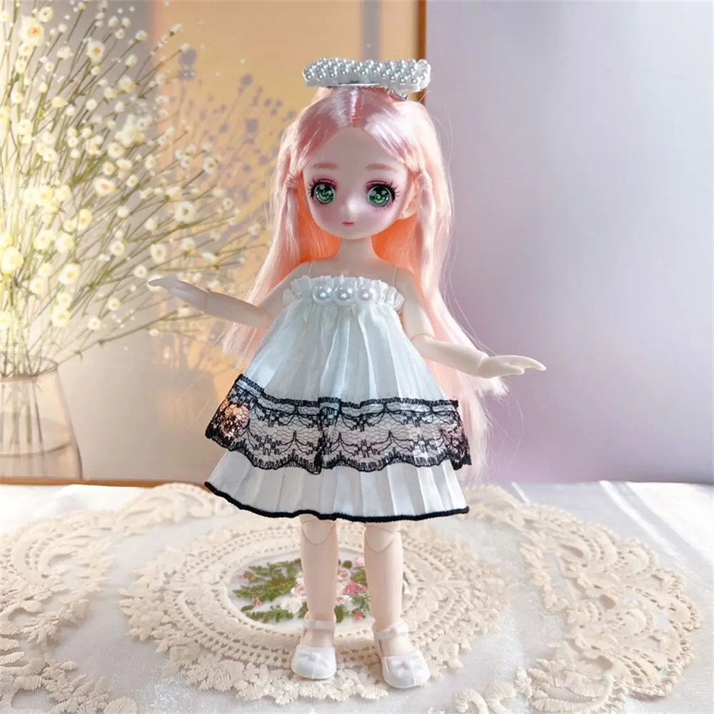 

with Clothes BJD Doll Dress Up Simulated Eye Simulated Eye Hinge Doll Colorful 3D Eyes Removable Joints Doll Birthday Gift