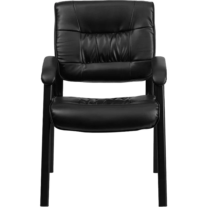 Haeger  LeatherSoft Executive Side Reception Chair with Black Metal Frame