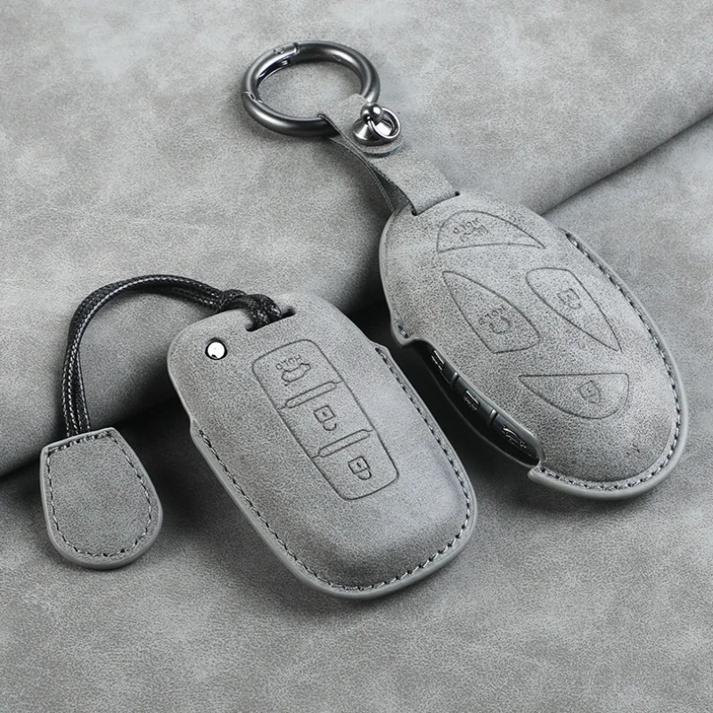 

For Hyundai Kona Ev Grandeur GN7 2023 IONIQ 6 Leather Car Key Case Cover For Hyundai car keychain