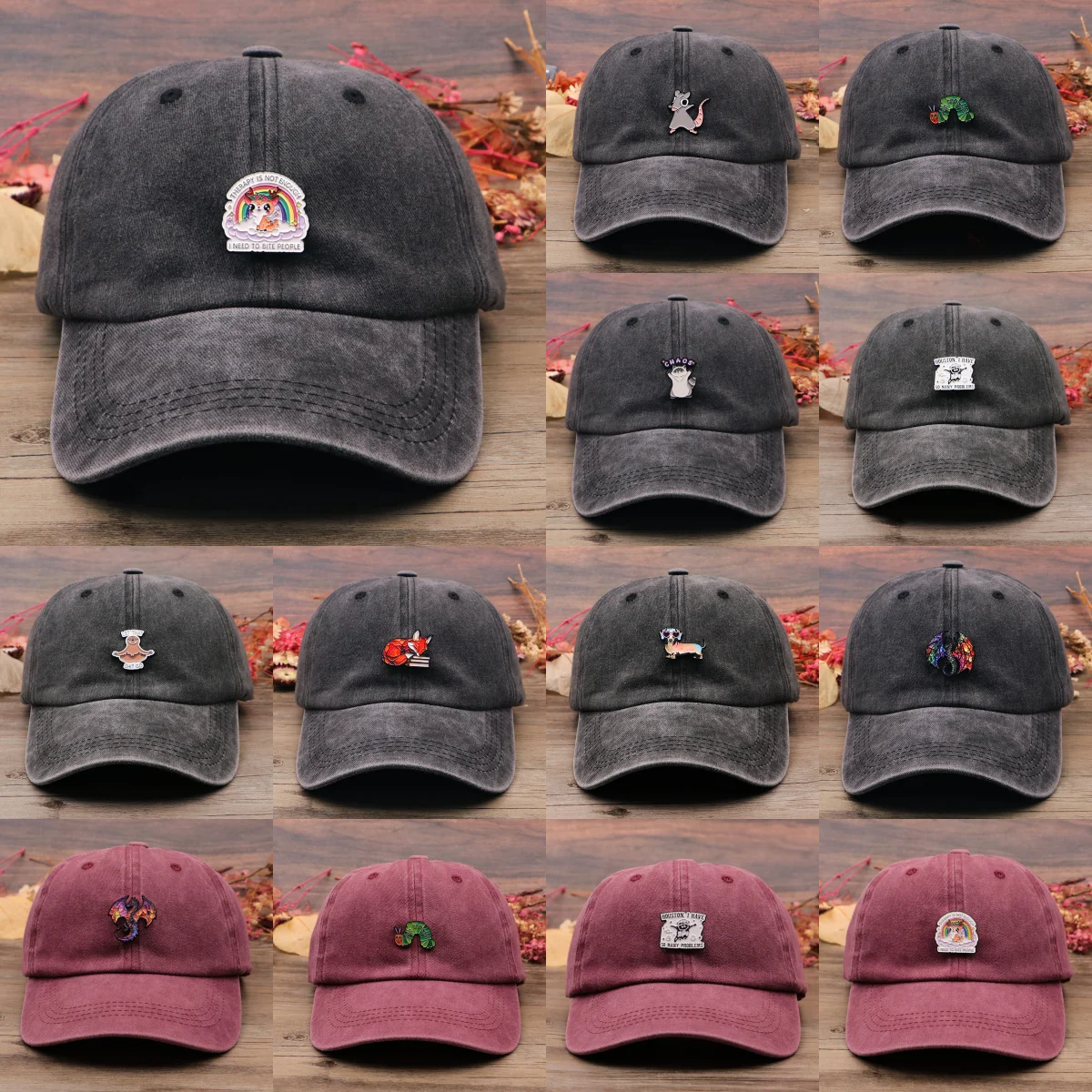 

Animal Series Fox Raccoon Dragon Vintage Classic Baseball Caps for Men Cap Casual Style Women Washed Hat Outdoor Sports Cap