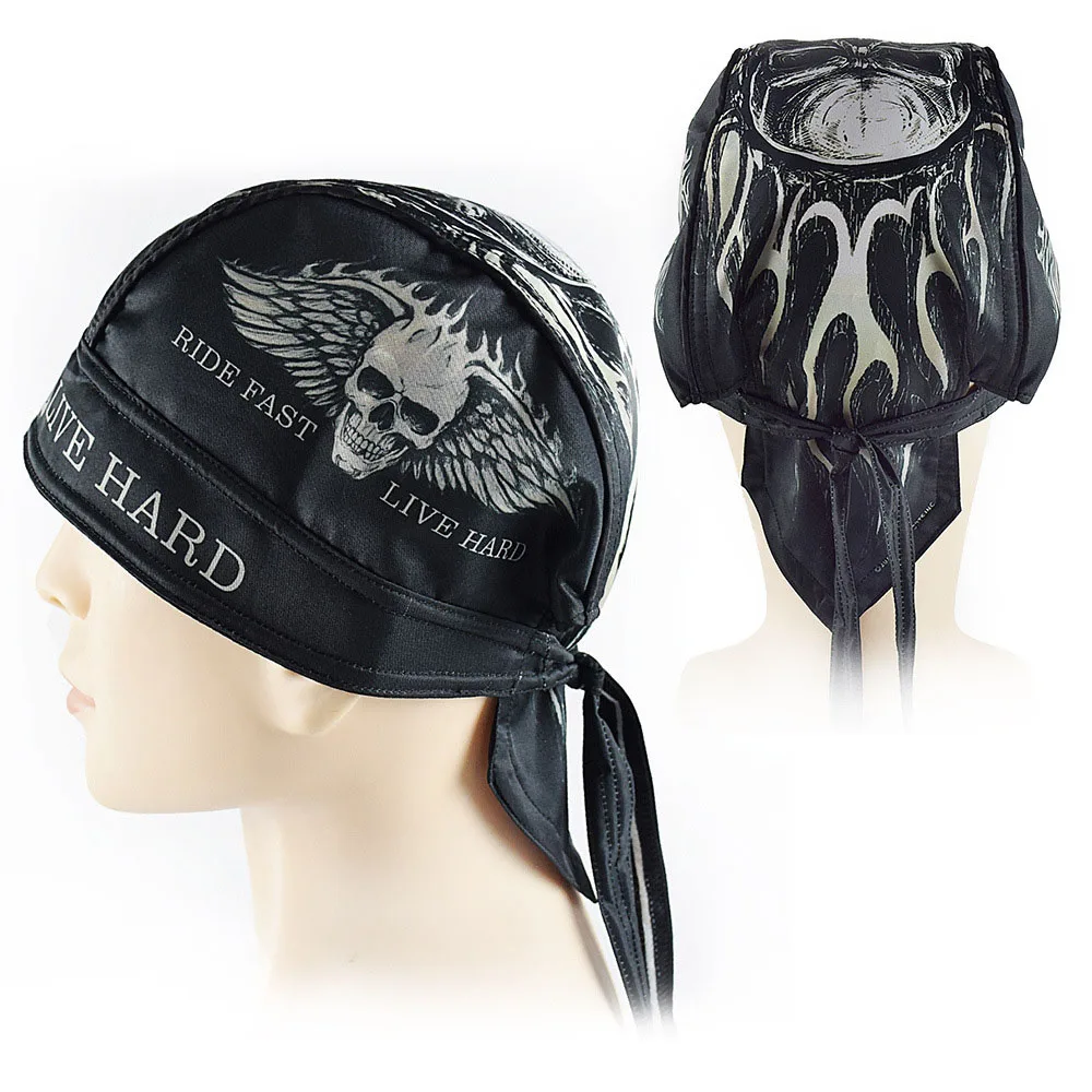 Men Retro Motorcycle Bandana Cap Sun Protection Breathable Polyester Adjustable Strap City Street Scooter Commute Motorbike Item
