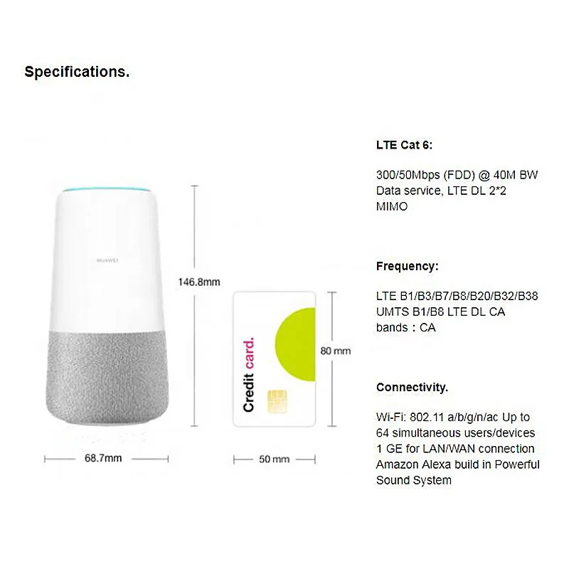Unlocked B900 B900-230 4G LTE Cat 6 300Mbps CPE Router Wireless Router AI Cube with Smart Speaker