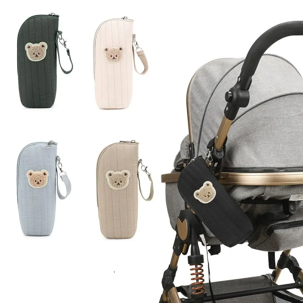 Portable Design Bear Thermal Bottle Bag With Handle Aluminum Foil Insulation Breastmilk Cooler Bag Cute Bear Aluminum Foil