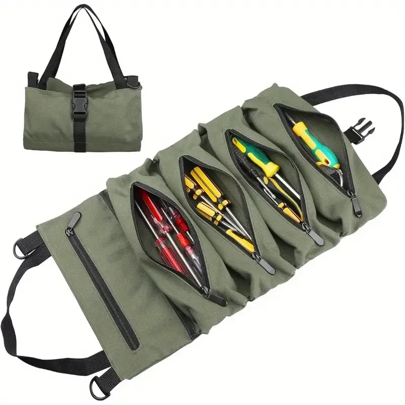 

Portable Oxford Cloth Storage Bag Toolkit Car Automotive Motorcycle Canvas Wrench Tool Organizer Bucket Hanging Zipper Camping