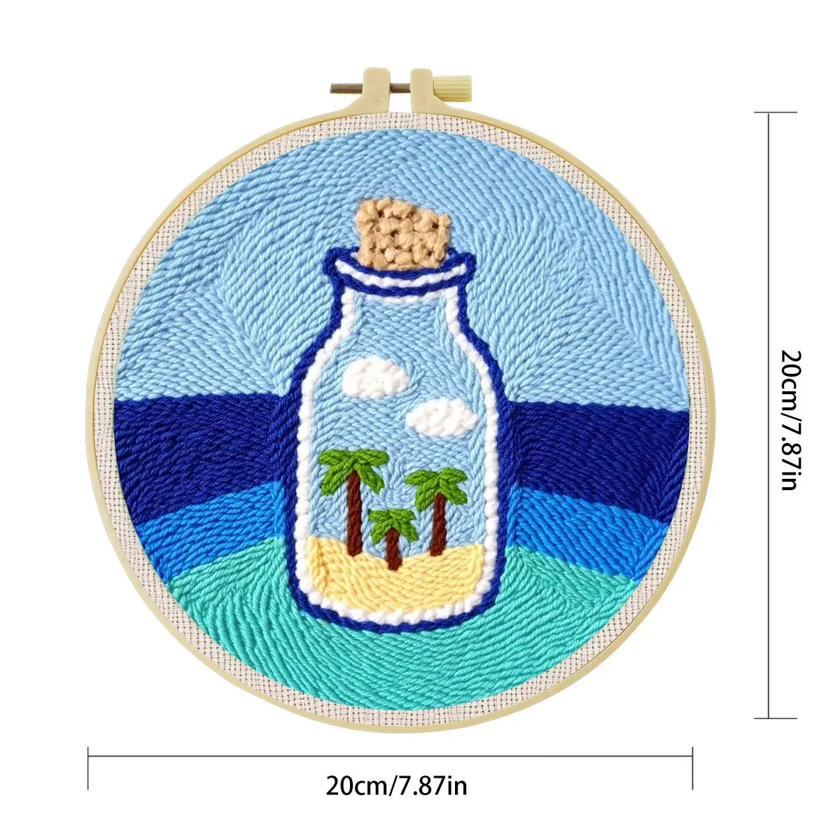 20X20CM/7,87 Zoll Flaschen-Sticknadel-Set, Stickerei-Kit, gestrickte Stickerei, DIY handgemachtes Geschenk, Nadelkunst – Detail 4