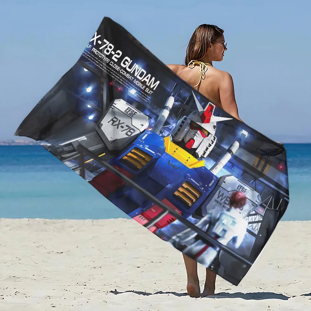 Japan Cool Mecha G-Gun-damS Beach Towel Microfiber Sand Free Quick Dry Sandproof Pool Towels for Women Travel Gym Shower Camping