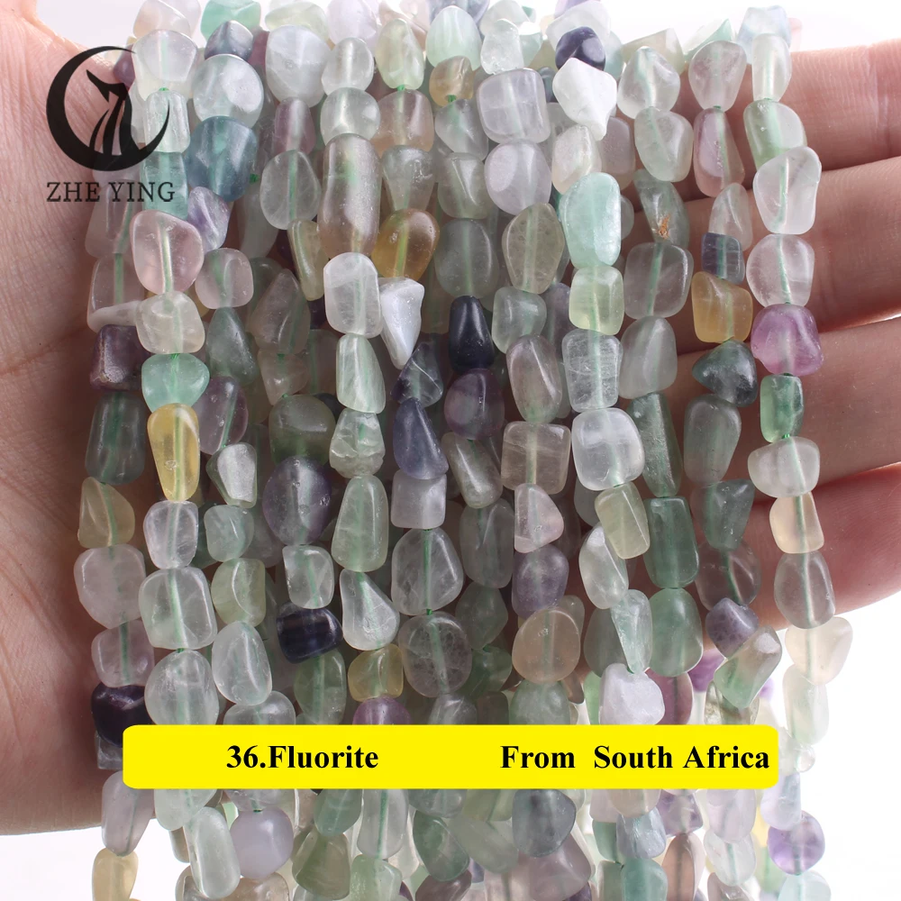 15\'\' 6-8mm Natural Fluorite Stone Beads Loose Irregular Beads For Jewelry Making DIY Bracelet Necklace Accessories