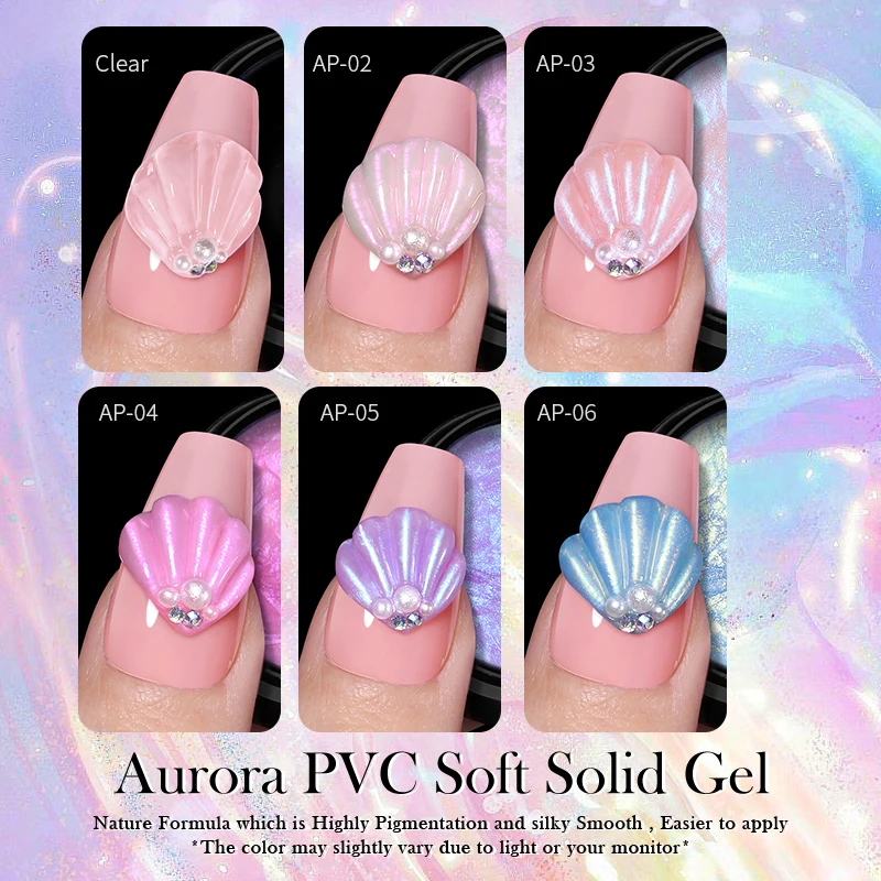 BORN PRETTY Carving Gel Aurora PVC Soft Solid Gel Nail Polish 5ml Semi Permanent Solid Nail Gel for DIY Nail Art At Home