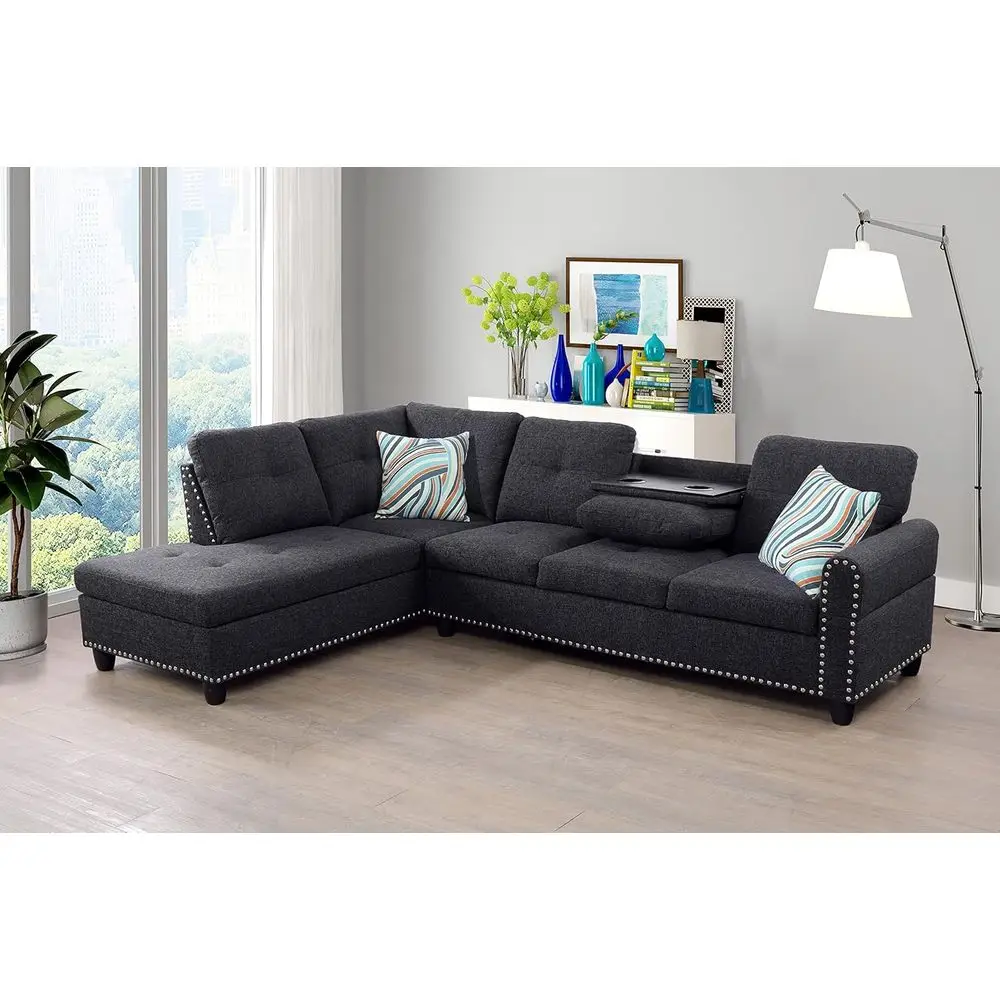 

L-Shaped Sectional Sofa for Living Room, Game Room, and Home Office