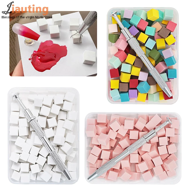 Nail Art Sponge Soft Sponges Gradient Nail Art Stamper Tools Fade Color Manicure Dotting Pen Polish Nail Sponge Gripper Tool